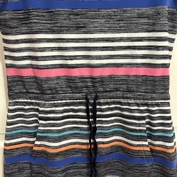T by TALBOTS | Multi-Color Stripe Shift Dress with Kangaroo Pockets; Size Small - Picture 7 of 17